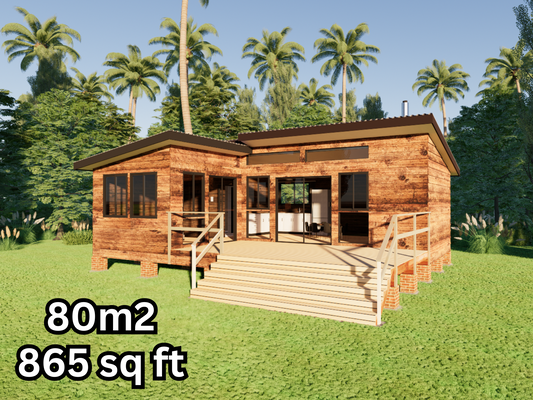 Medium L-Shape Cabin - 80m2 (865 sq ft)