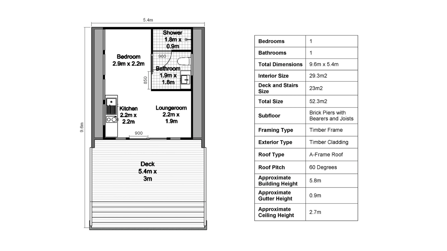 Small A-Frame Cabin - 52m2 (562 sq ft)