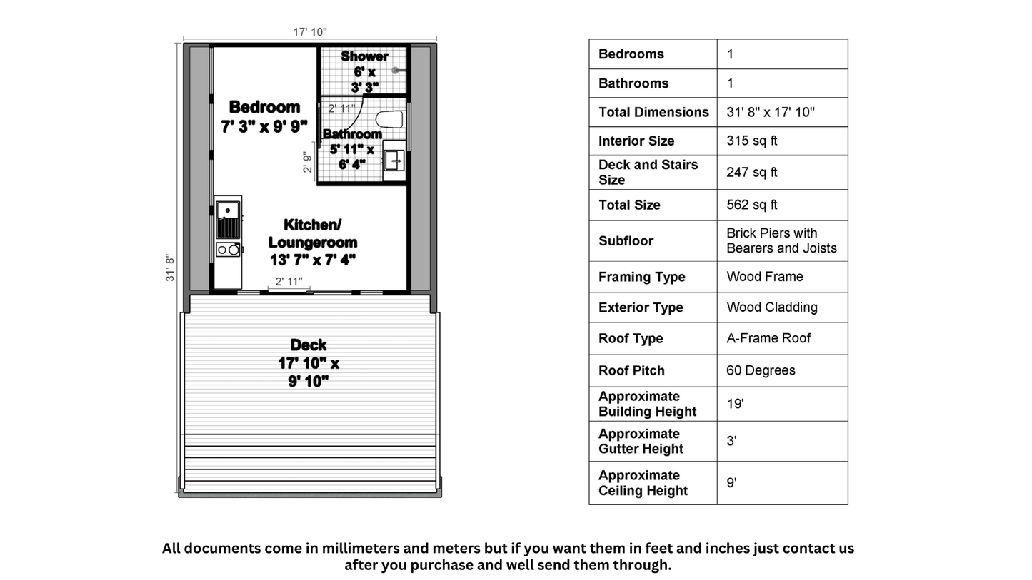 Small A-Frame Cabin - 52m2 (562 sq ft)