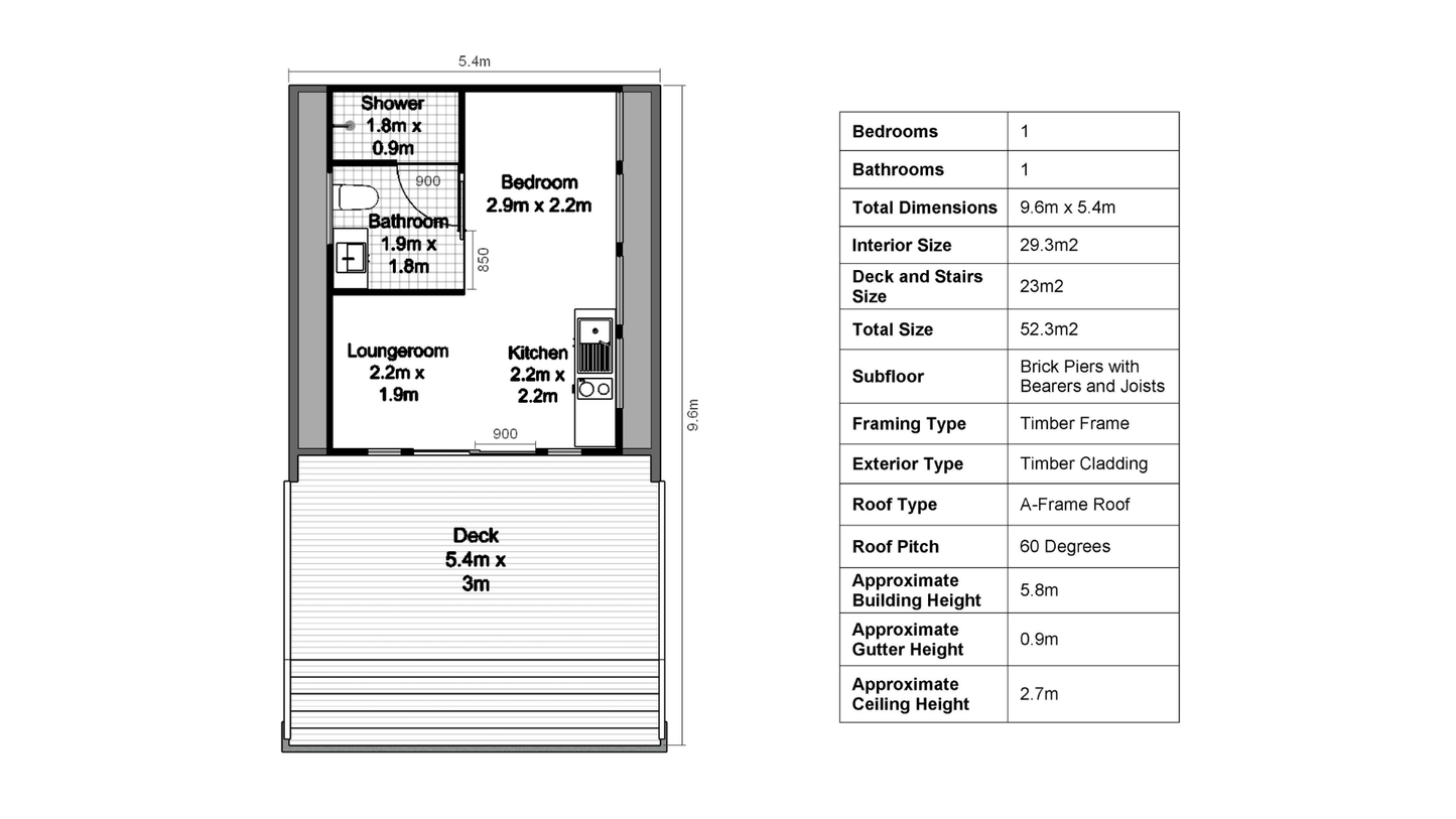 Small A-Frame Cabin - 52m2 (562 sq ft)