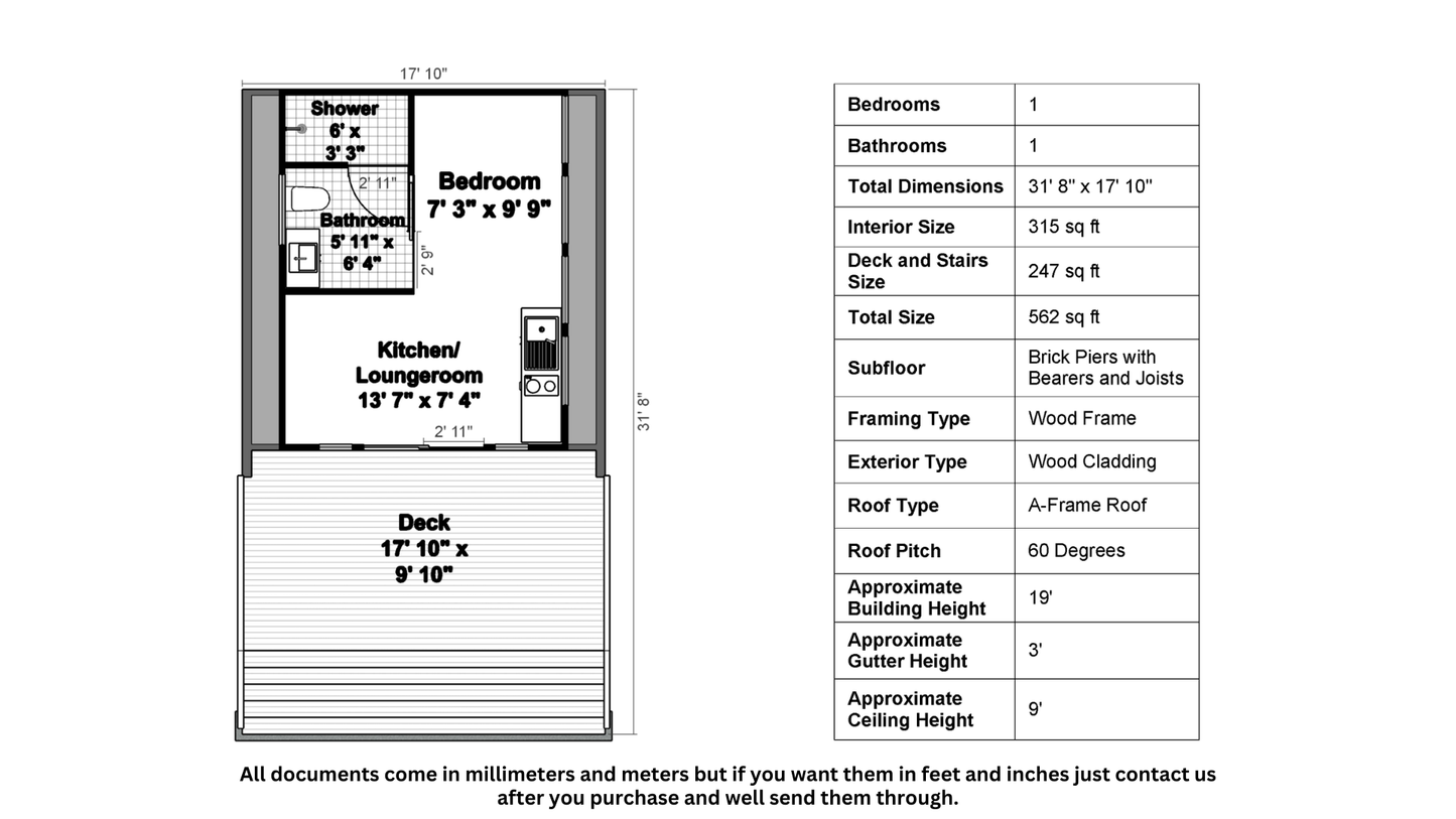 Small A-Frame Cabin - 52m2 (562 sq ft)