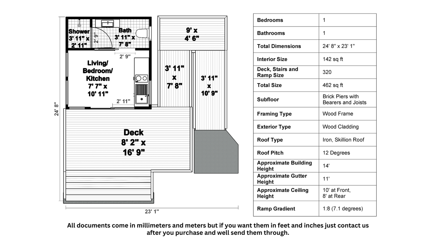 Tiny Classic Cabin - 26m2 (282 sq ft)