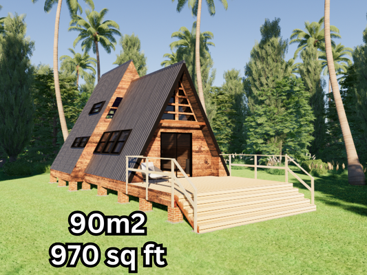 Medium A-Frame Cabin - 90m2 (970 sq ft)