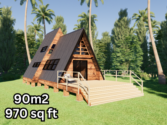Medium A-Frame Cabin - 90m2 (970 sq ft)