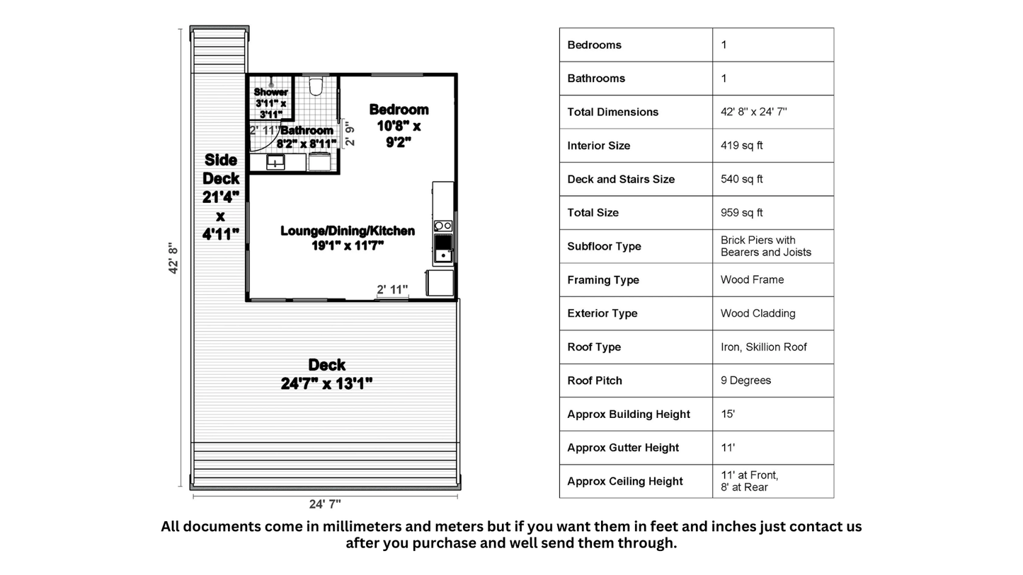 Medium Classic Cabin - 89m2 (959 sq ft)