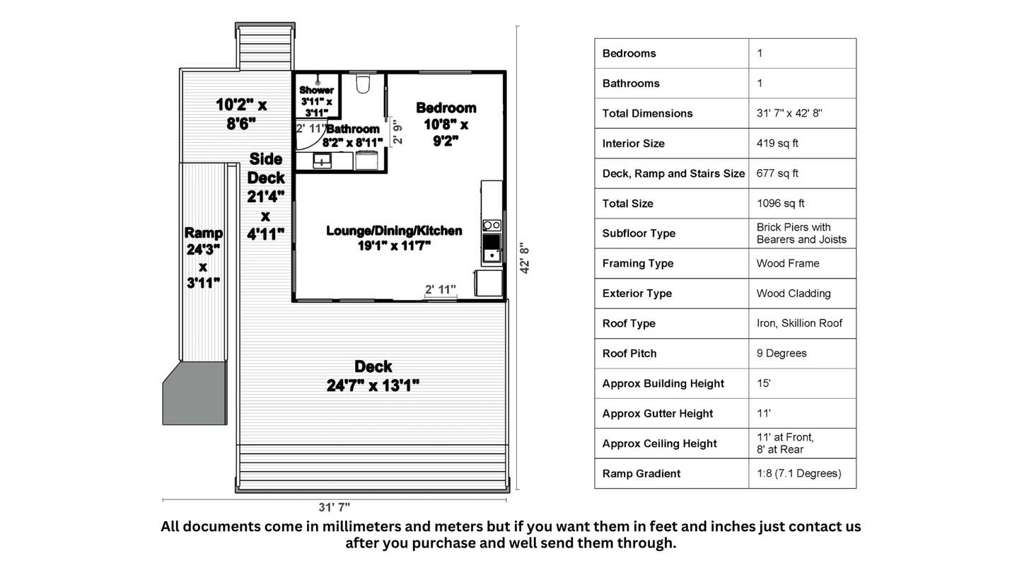 Medium Classic Cabin - 89m2 (959 sq ft)