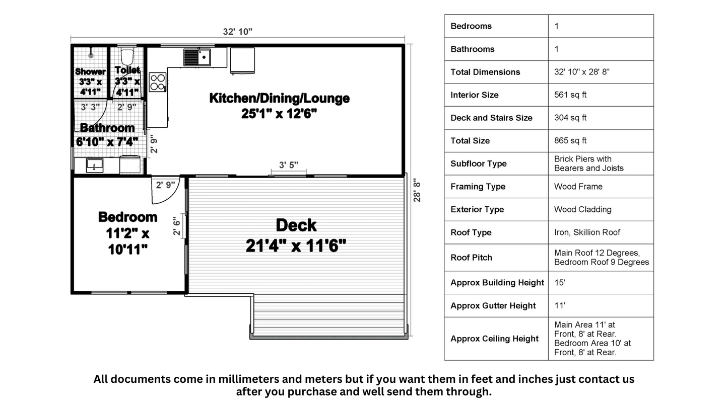 Medium L-Shape Cabin - 80m2 (865 sq ft)