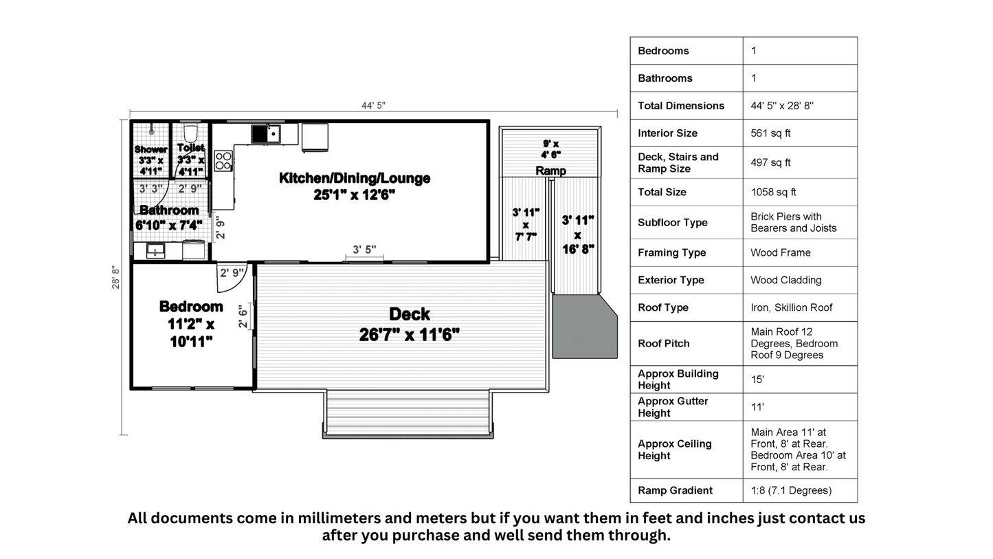 Medium L-Shape Cabin - 80m2 (865 sq ft)