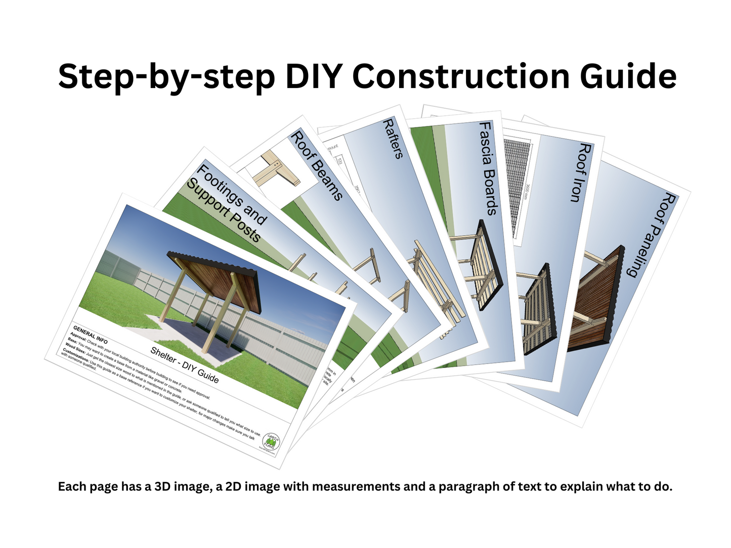 Outdoor Shelter - Step-By-Step DIY Construction Guide and Materials List || 2.5m x 2.5m (8' x 8') - Undercover Area, Gazebo