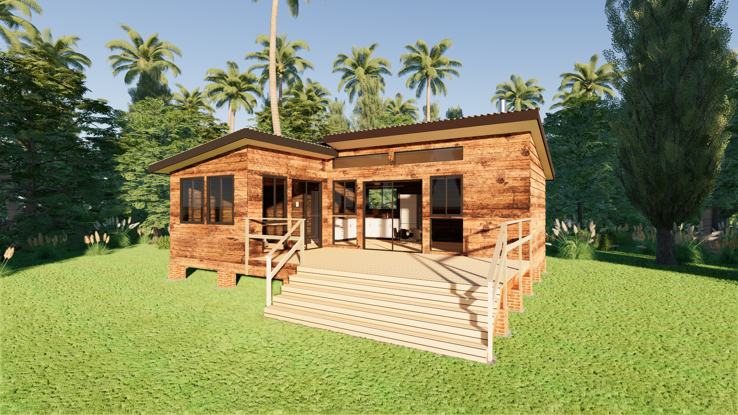 Medium L-Shape Cabin - 80m2 (865 sq ft)