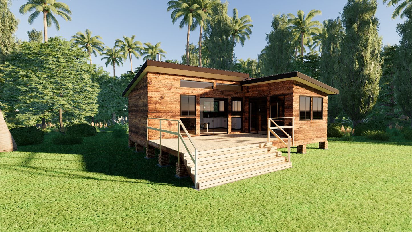 Medium L-Shape Cabin - 80m2 (865 sq ft)