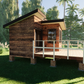 Tiny L-Shape Cabin - 34m2 (369 sq ft)