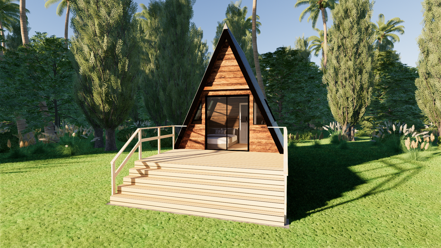 Tiny A-Frame Cabin - 34m2 (362 sq ft)