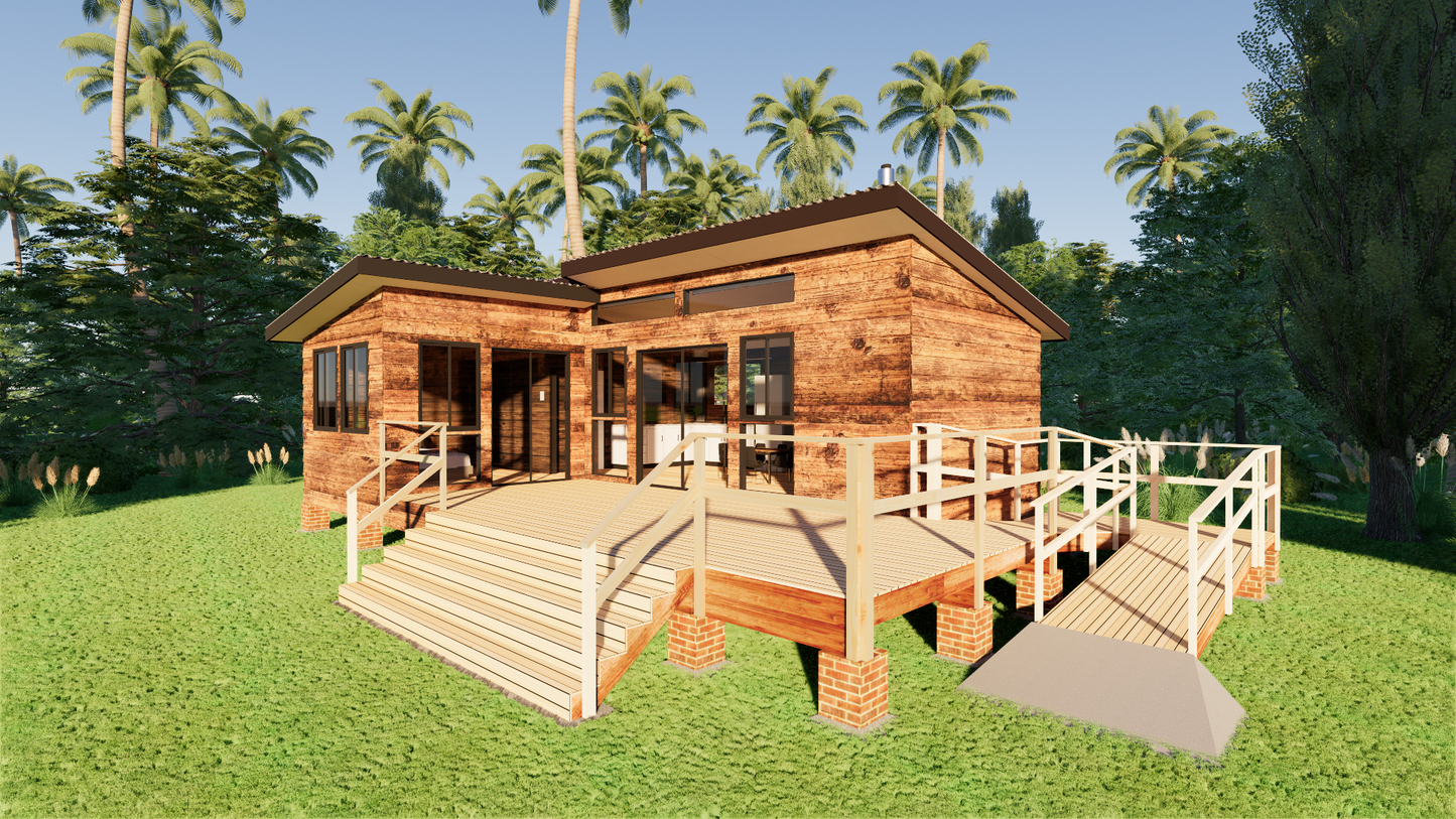 Medium L-Shape Cabin - 80m2 (865 sq ft)