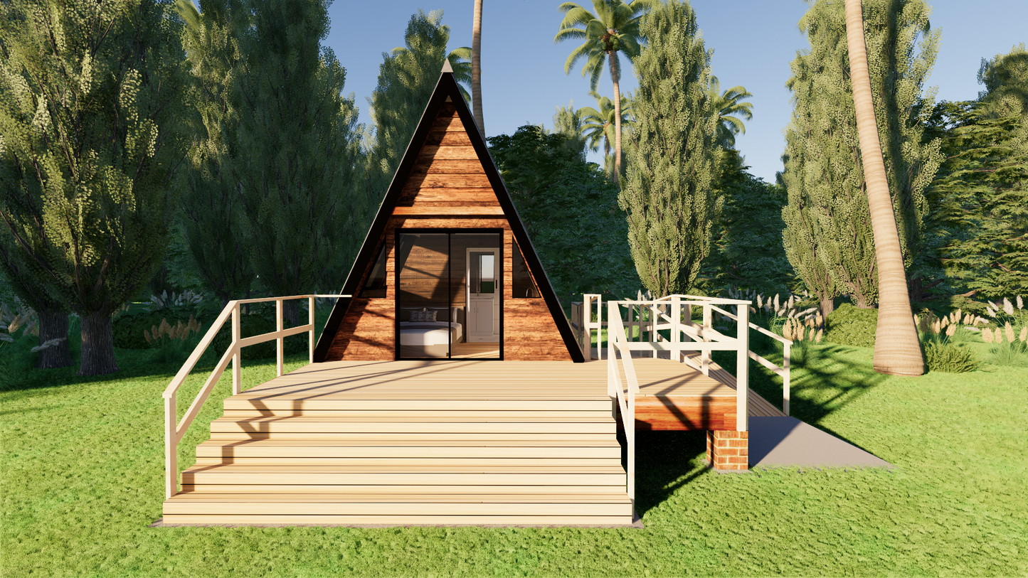 Tiny A-Frame Cabin - 34m2 (362 sq ft)