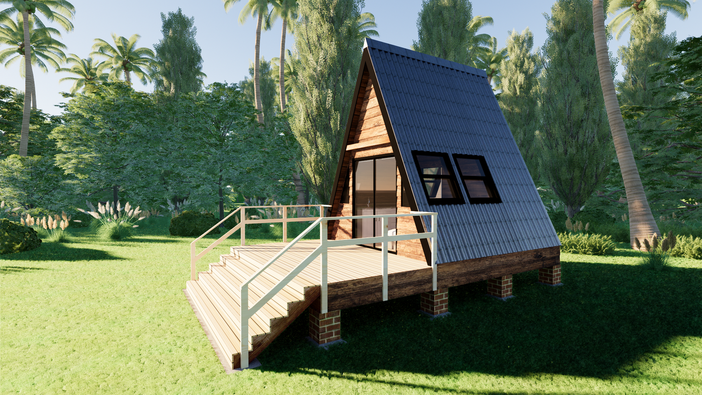 Tiny A-Frame Cabin - 34m2 (362 sq ft)