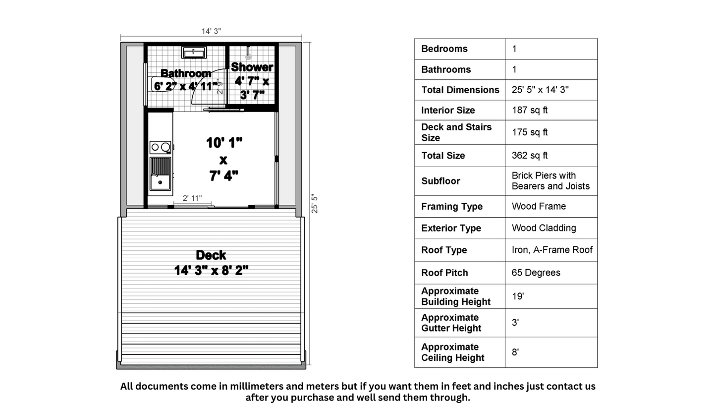 Tiny A-Frame Cabin - 34m2 (362 sq ft)