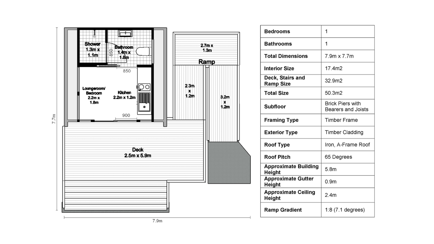 Tiny A-Frame Cabin - 34m2 (362 sq ft)