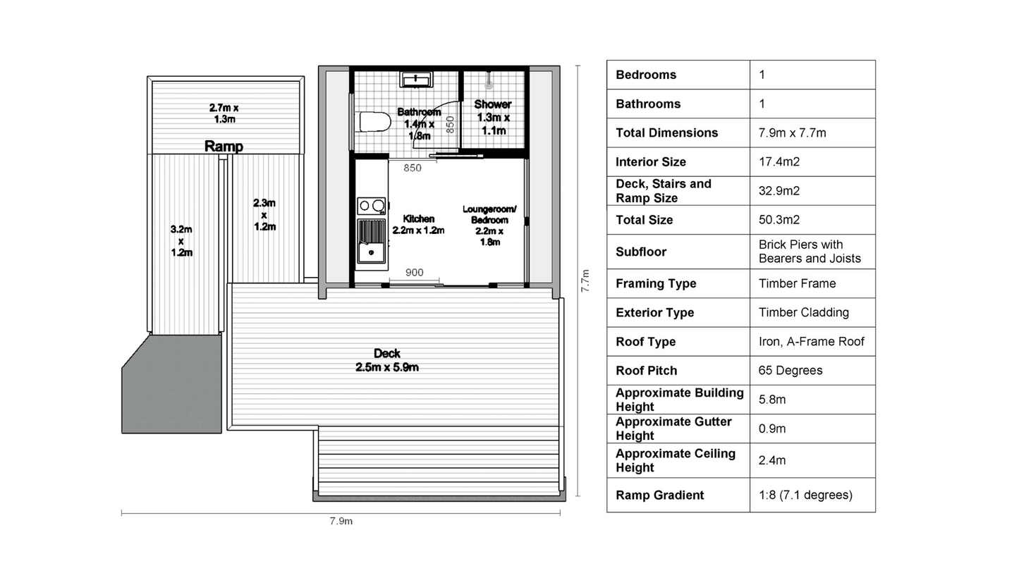 Tiny A-Frame Cabin - 34m2 (362 sq ft)