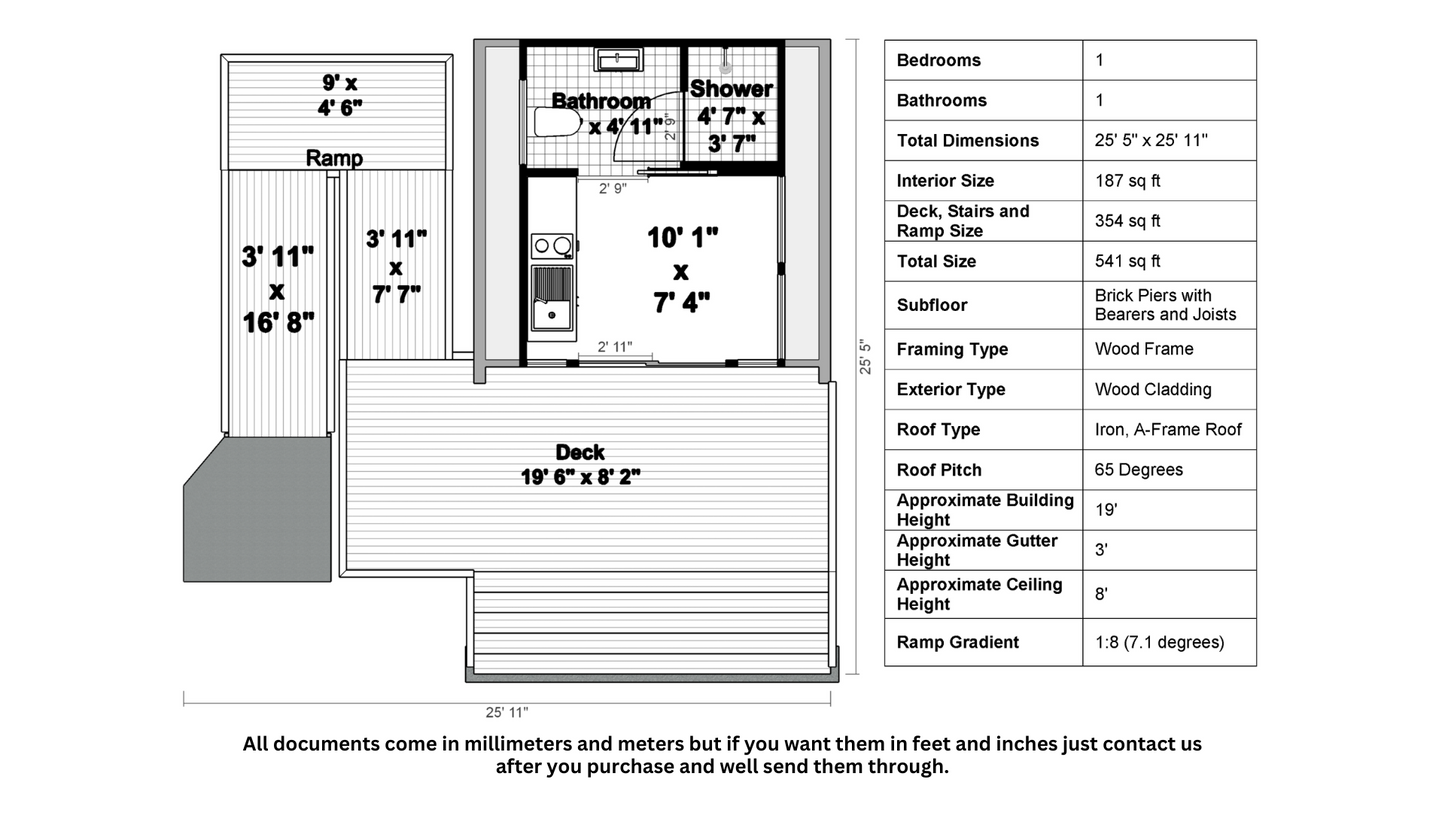 Tiny A-Frame Cabin - 34m2 (362 sq ft)