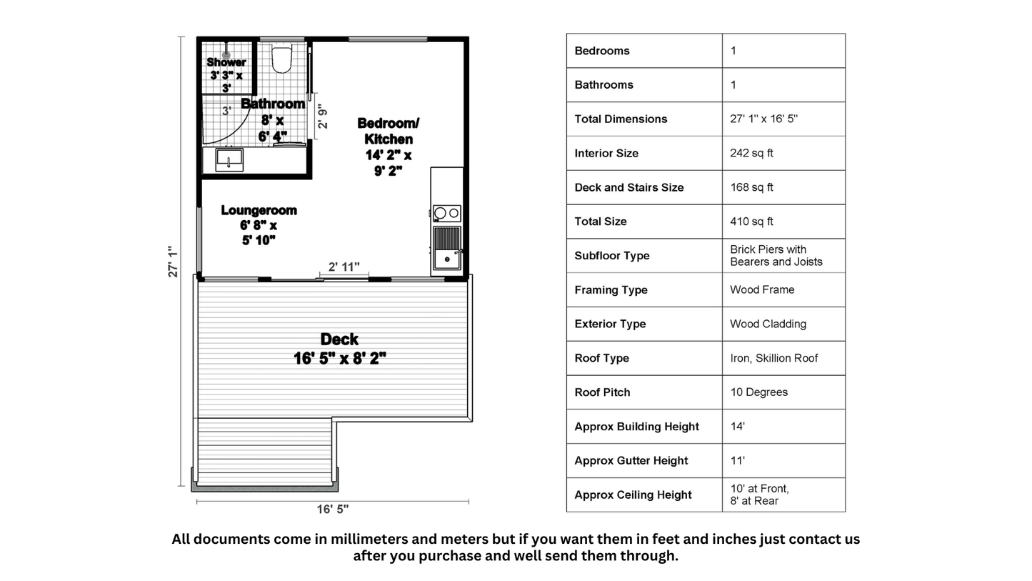 Small Classic Cabin - 38m2 (410 sq ft)