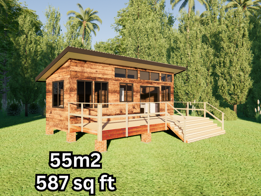 Small Rectangle Cabin - 55m2 (587 sq ft)