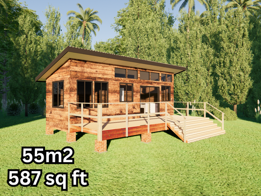 Small Rectangle Cabin - 55m2 (587 sq ft)