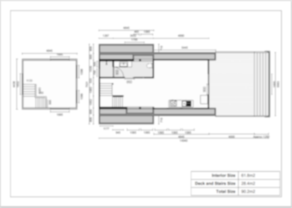 Detailed Floor Plan - Medium A-Frame Cabin