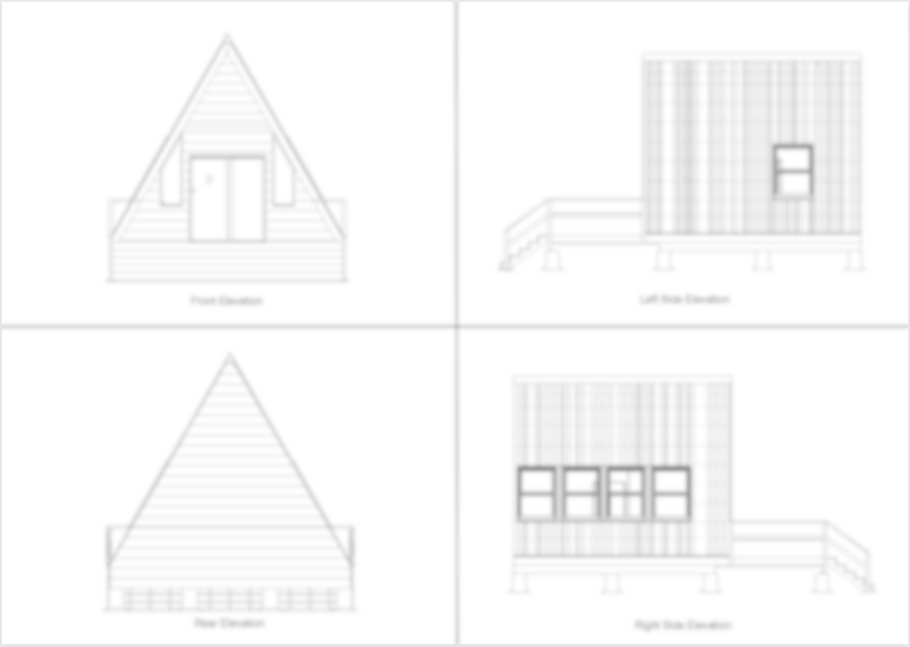 Elevations - Small A-Frame Cabin