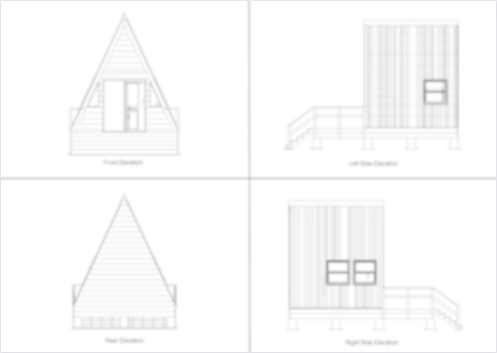 Elevations - Tiny A-Frame Cabin