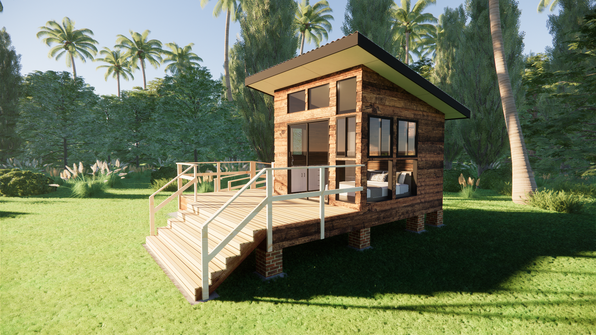 Classic Cabin Tiny - 13m2 Cabin Plans