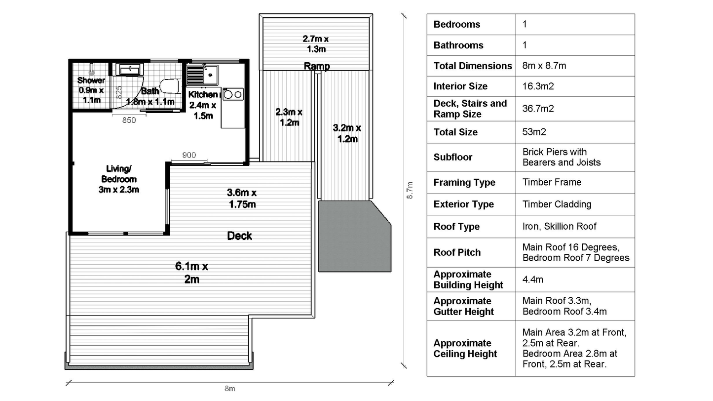 L-Shape Cabin Tiny - 34m2 - DIY Guide