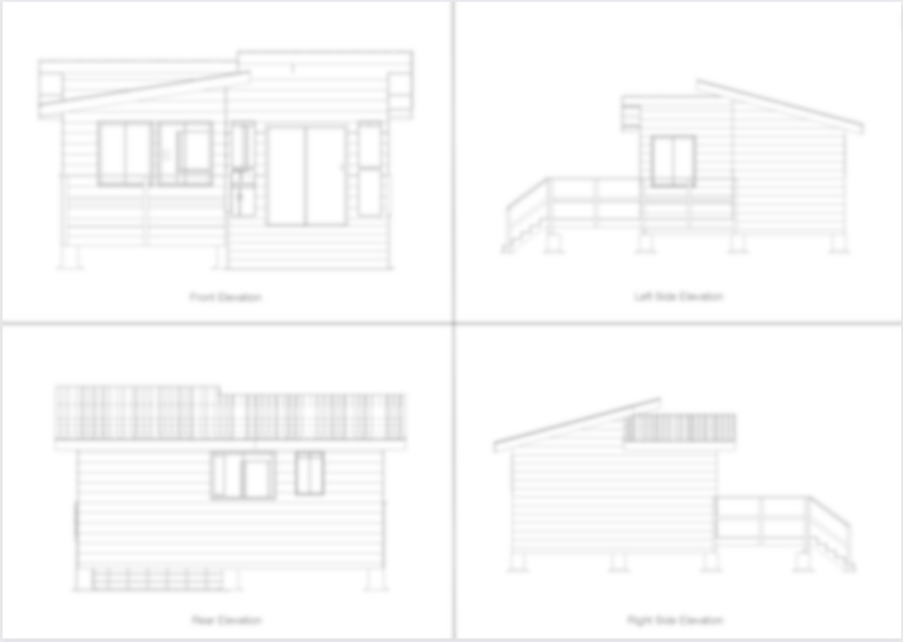 Elevations - Small L-Shape Cabin